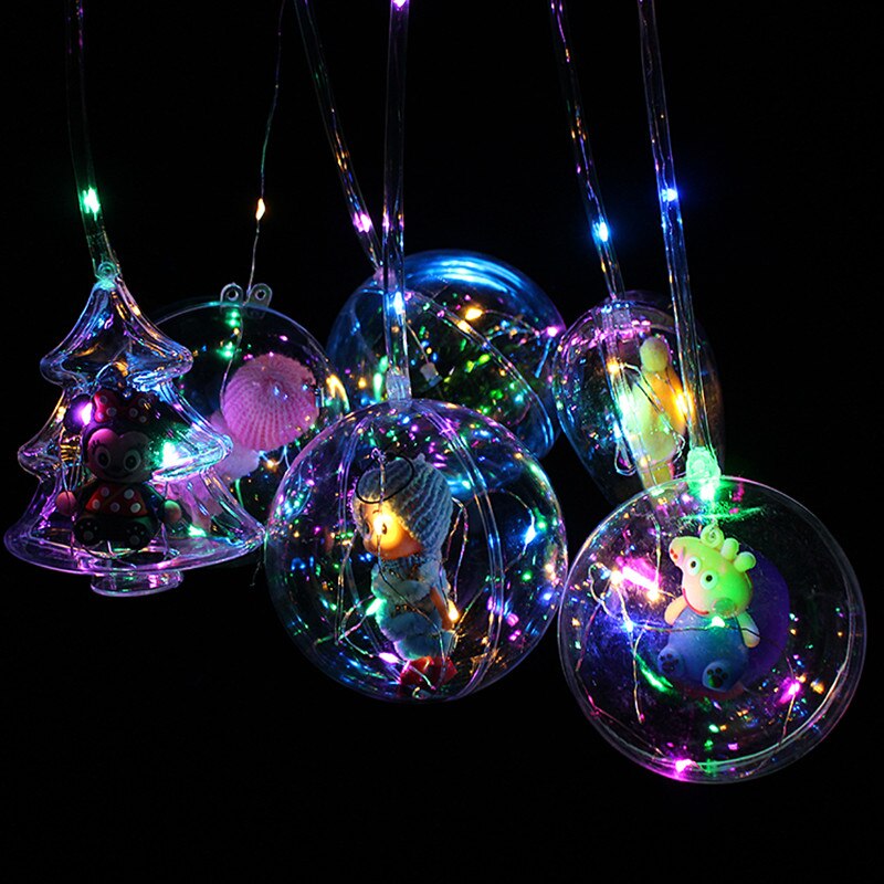 Luminous Toy Glow in the Dark Portable Wave Ball Lantern Children&#39;s Cartoon Dolls Transparent Luminescent Sphere Night Market