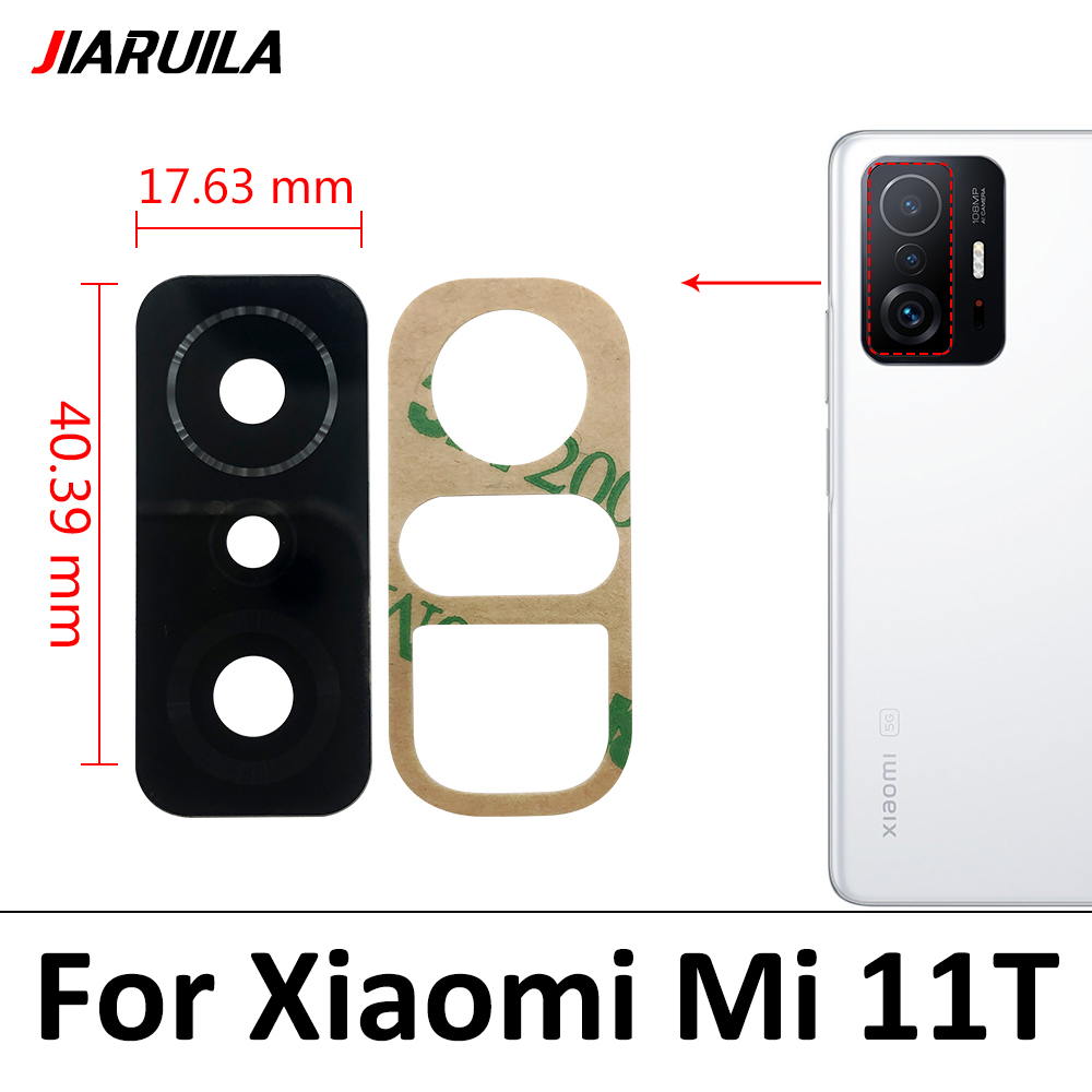 2Pcs Rear Camera Glass Lens with Glue Replacement Repair For Xiaomi Mi 10T 11 Lite 5G 11 10 Ultra 11T Pro Camera Glass Lens: Mi 11T