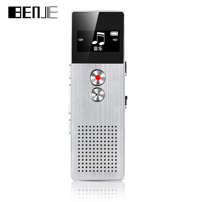 BENJIE C6 8 GB Digitale Voice Recorder 15 m Professionele Audio Recorder Draagbare Een Key Recorder Met Luidspreker 28 talen
