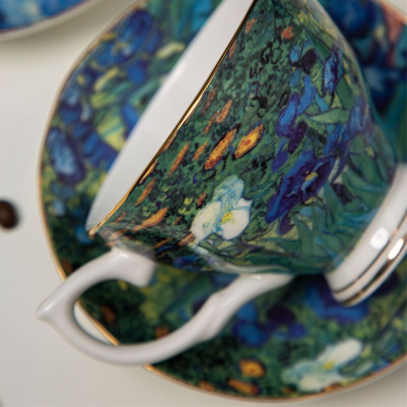 Van Gogh Coffee Cups The Starry Night Art Painting Tea cup Coffe Mugs Bone China Mug Tea Cups and Saucers Set Sunflowers