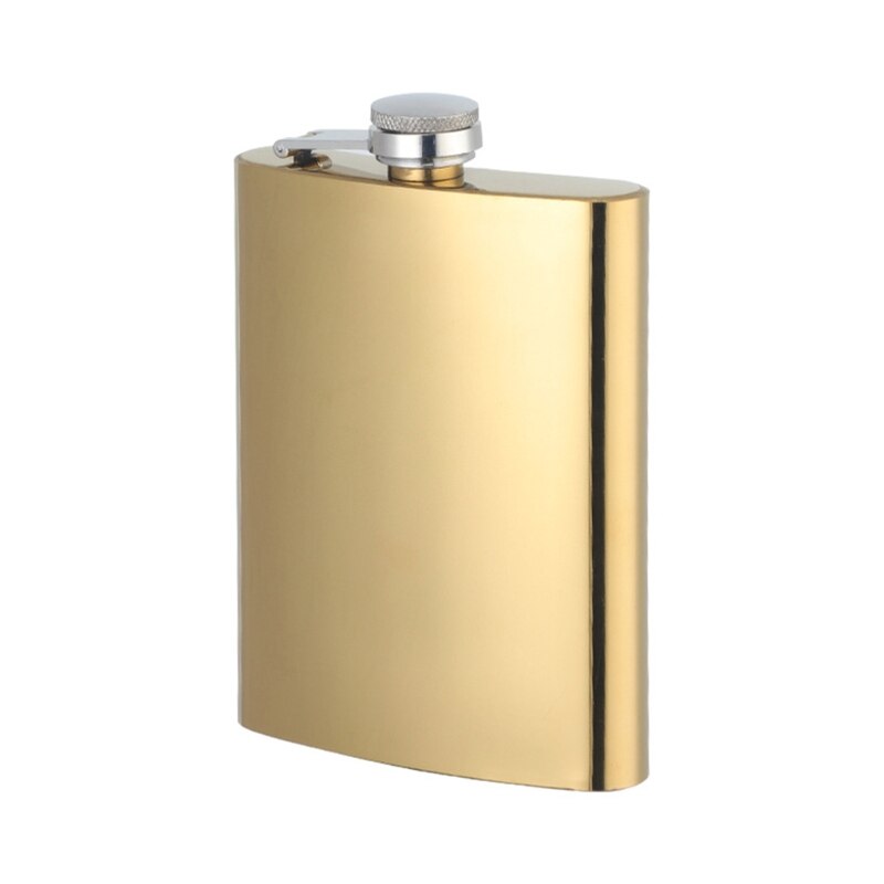 Practical Stainless Steel Flask Curved Flat Bottle Body Leak-proof Tight Screw Cap Flask Suitable For Outdoor Travel: GD