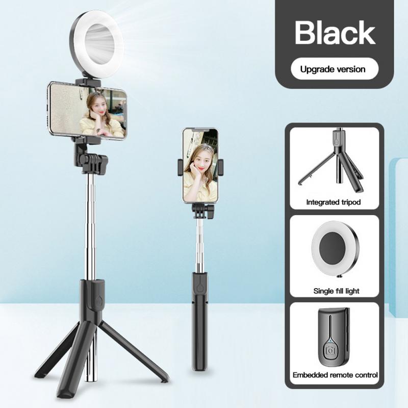 4in1 Wireless Bluetooth Selfie Stick LED Ring Light Extendable Handheld Monopod Live Tripod Bluetooth Fill Light Selfie