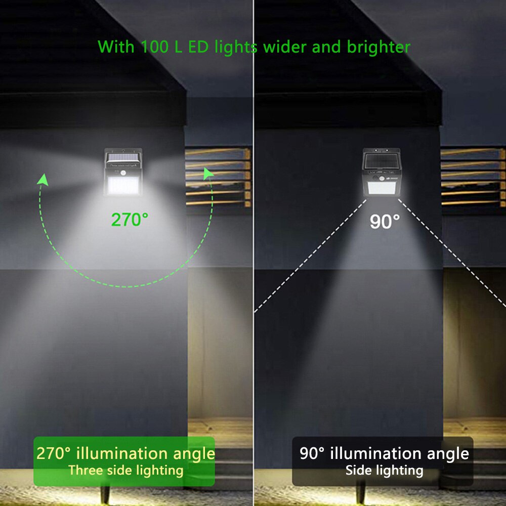144/100 ah CONDOTTO LA Luce Solare Esterna Solare Della Lampada PIR Sensore di Movimento Ad Energia Solare Luce Del suola IP65 di attraverso Impermeabile Della Parete del portato per il Giardino