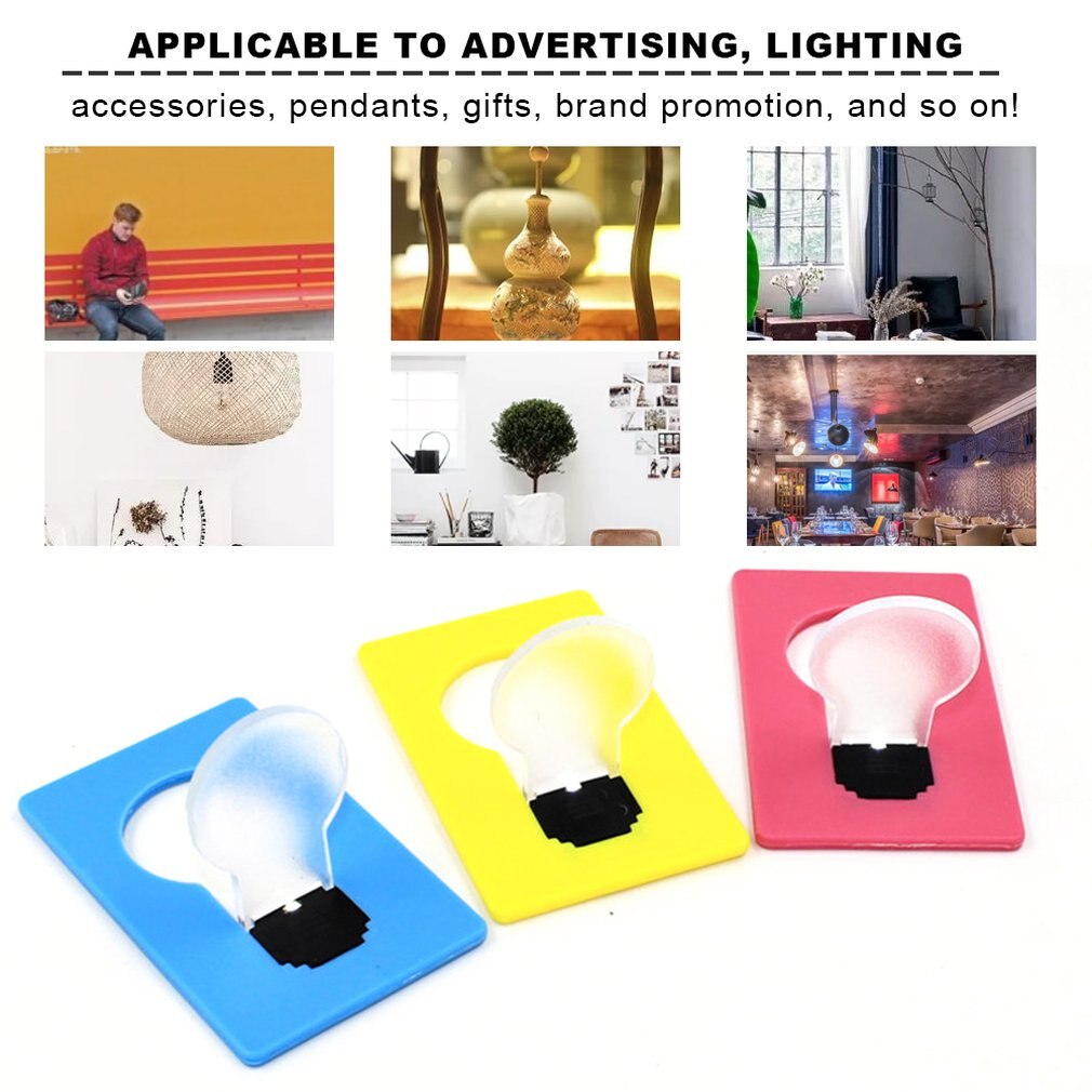 Practical Portable Pocket Led Card Light Lamp Ultra-Thin Small Colorful Night Light Lamps & Lighting