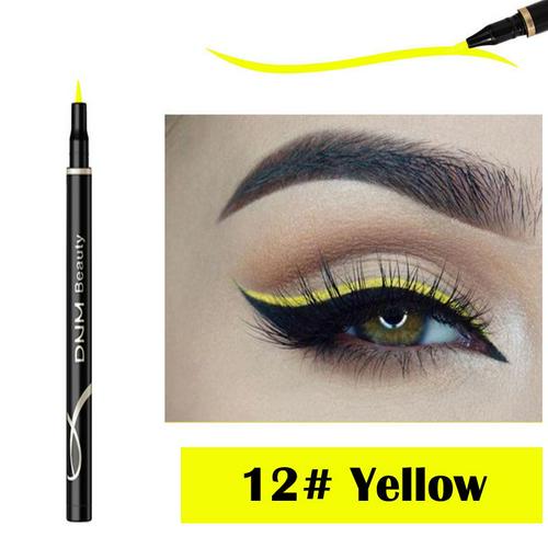 12- farvet eyeliner pen langtidsholdbar vandtæt svedtæt ikke blomstrende flydende eyeliner holdbar hurtigtørrende flydende eyeliner tslm 1: 12