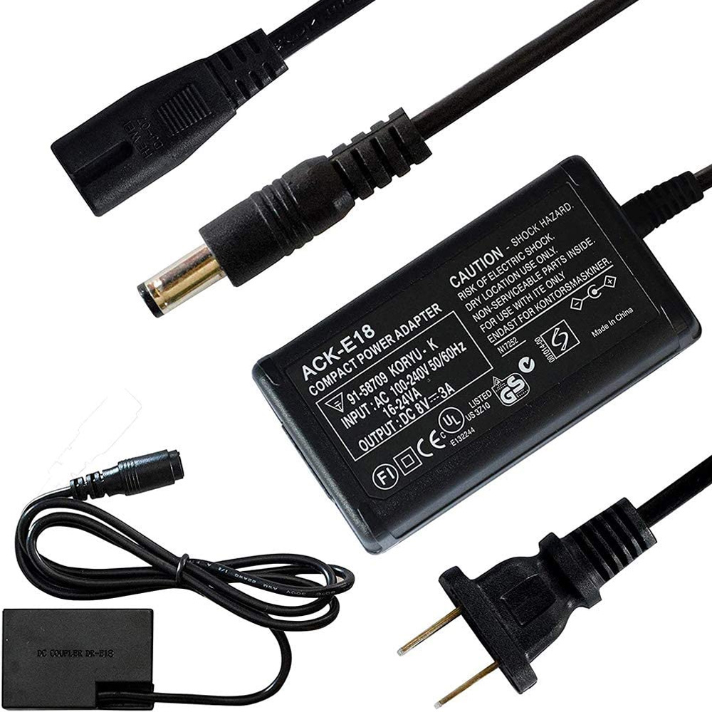 KUTOU remplacement ACK-E18 adaptateur secteur DR-E18 connecteur cc chargeur pour Canon EOS RP 77D 800D 760D 750D 200D II 9000D caméra