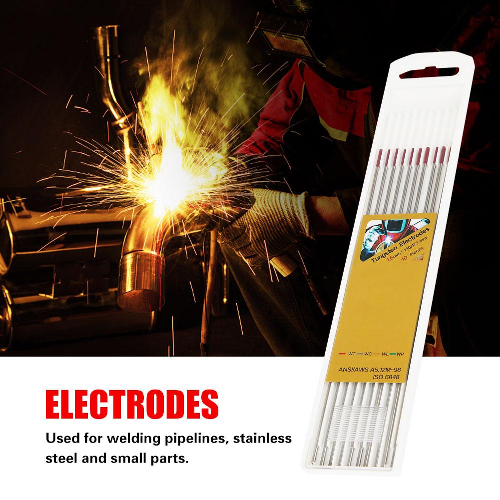 Ensemble de TIG d'électrodes de tungstène de 10 pièces pour des pièces de soudure professionnelles de soudure d'acier inoxydable de Pipeline pour des tiges de Tig