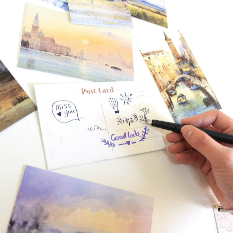 30 Pcs/set Beautiful City Scenery Postcard Vintage Style Postcard Set Greeting Cards Letter Paper Card Years Postcards