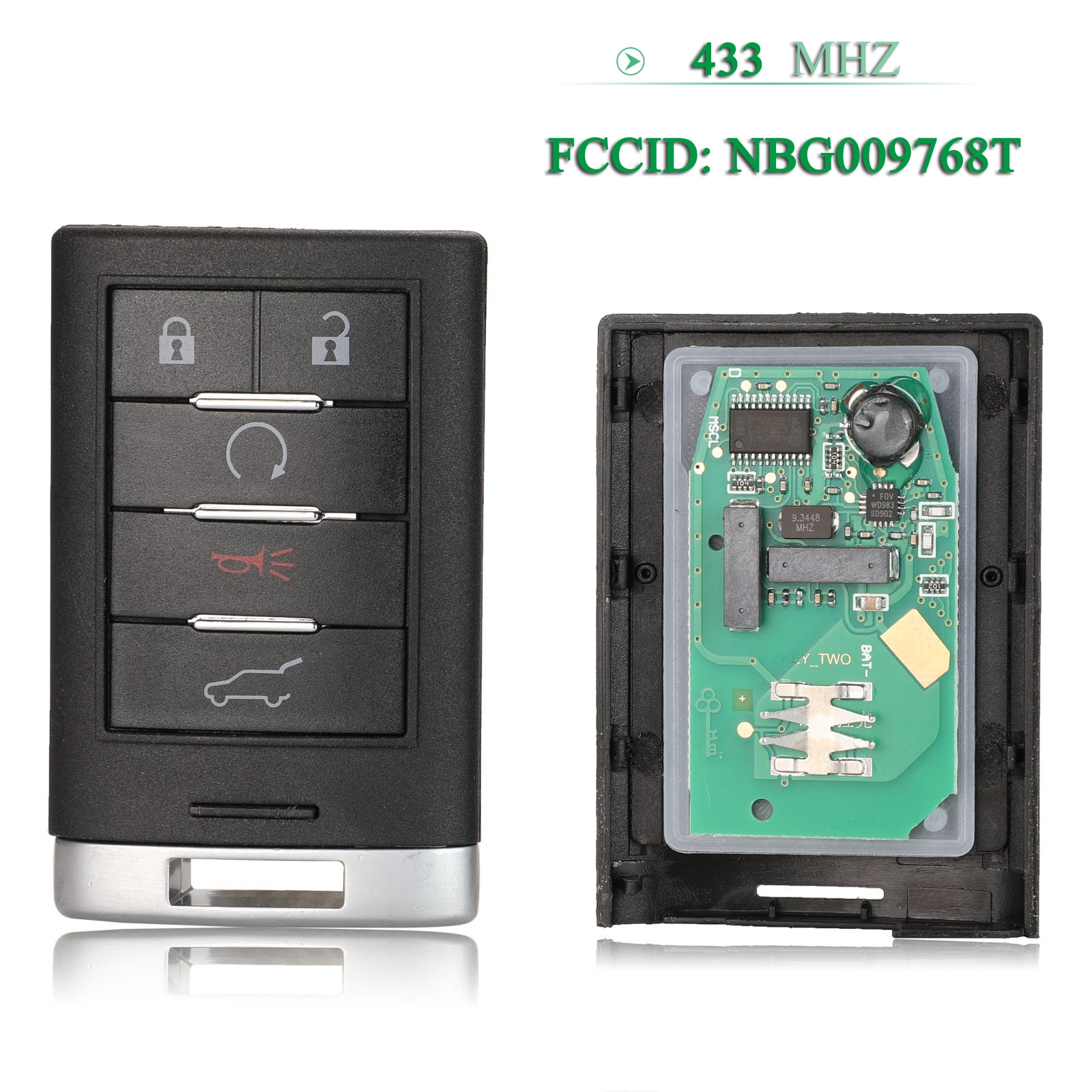 Bilchave 5 Knoppen 433Mhz NBG0097687 Afstandsbediening Autosleutel Entry Keyless Voor Cadillac Srx Cts Xts Dts