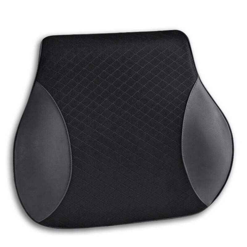 3D Memory Foam Car Pillow Pu Leather Seat Cushion Waist Lumbar Universal Back Rest Lumbar Auto Accessories