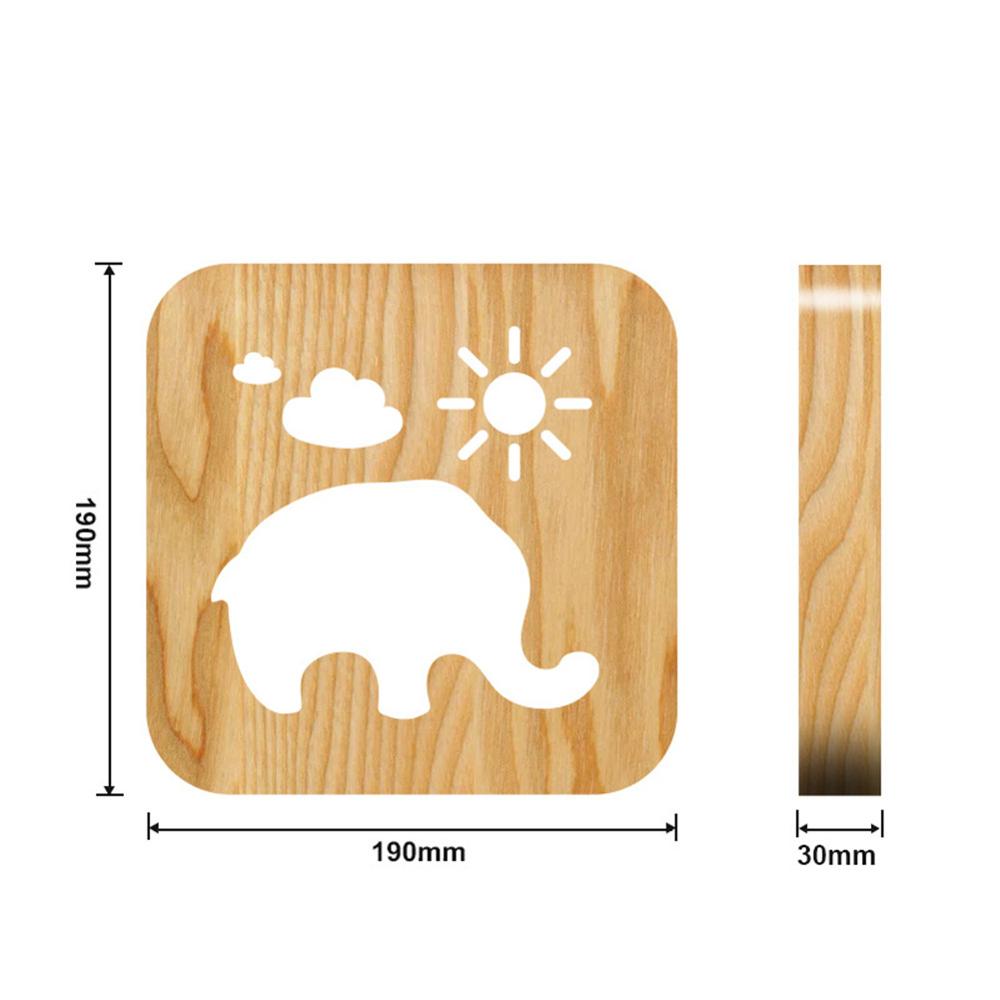 3D Wooden Lamp, LED Table Light USB Power Cartoon Nightlight Desk lamp Home Bedroom Decor Lamp, for Kids Adult: Black