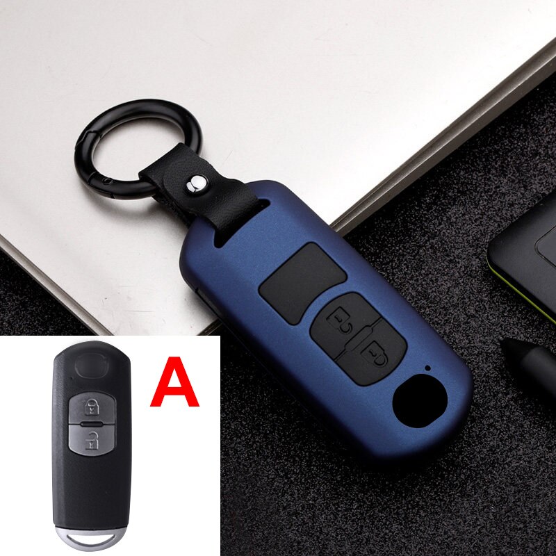 ABS+Silicone Car Remote Key Case Fob Cover For Mazda 2 3 6 Atenza Axela CX-3 CX3 CX-5 CX5 CX 5 CX7 CX8 CX9 MX5: A Blue