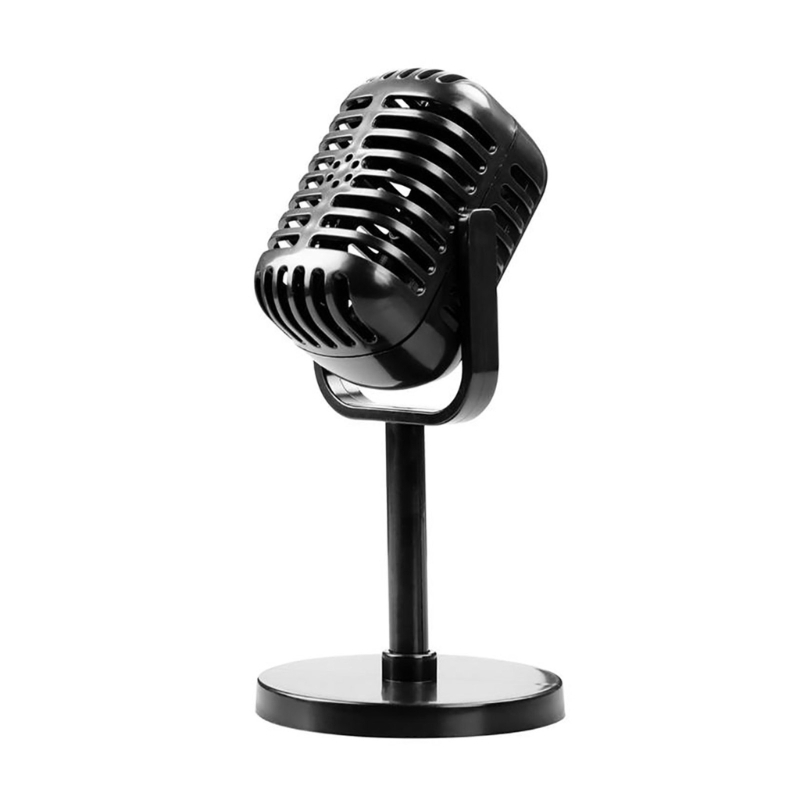Microphone rétro, décoration de Table, accessoires de Microphone Vintage, modèle pour enfants, jouet de fête, noir/or/argent P9JD