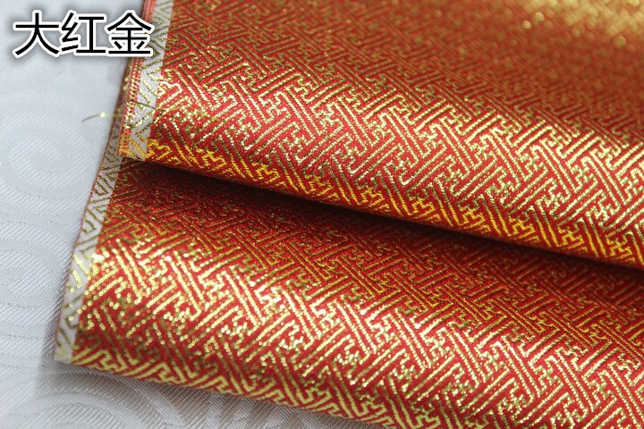 Robe de poupée cheongsam mongole en Satin, spirale carrée Vintage, Faux Satin, brocart de soie doré, tissu Jacquard, dentelle, bricolage: Red gold