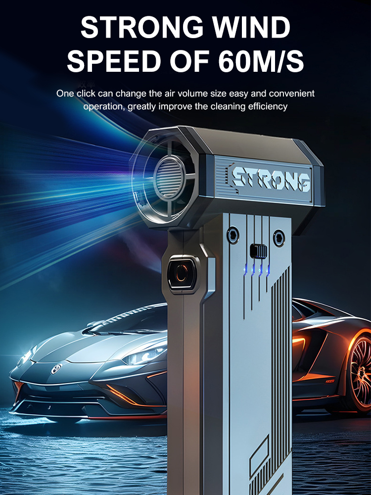 200000RPM Strong Air Blower 8000 mah Turbo Fan Blower Brushless 3 in1 Fan Wireless Car Vacunm Cleaning Dust Leaves Blowing