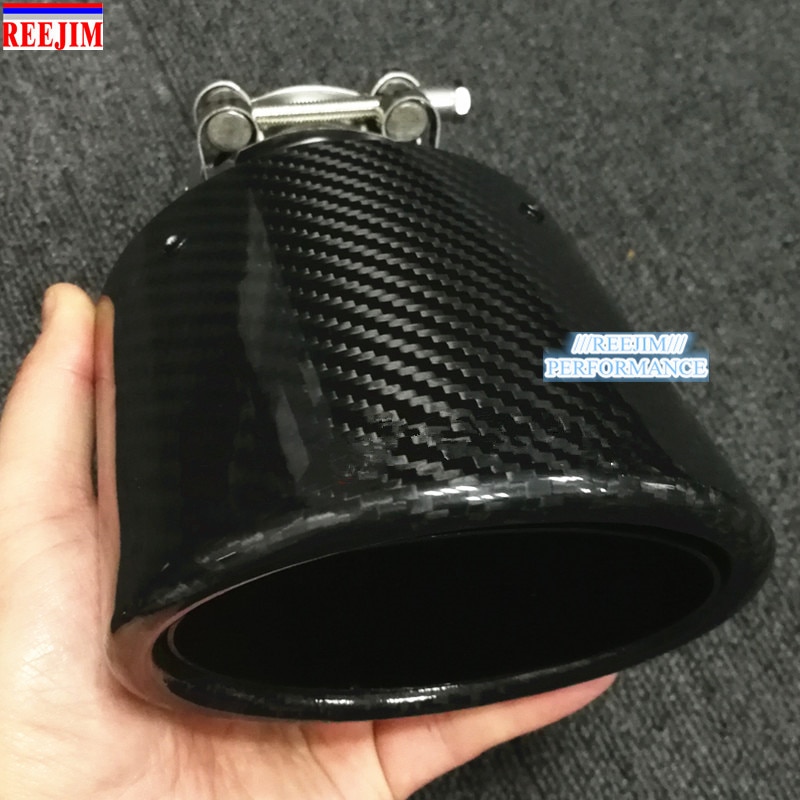 Oval Slanted exhaust tip Carbon Fiber Exhaust tip punta de escape ponta de escape car styling