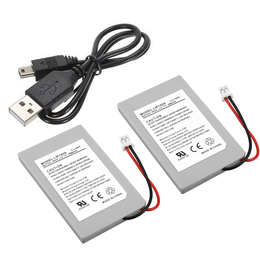 2 Stuks 3.7V 1800 Mah Oplaadbare Vervangende Batterij Voor PS3 Game Controller Batterij Pack Voor PS3 Gamepad