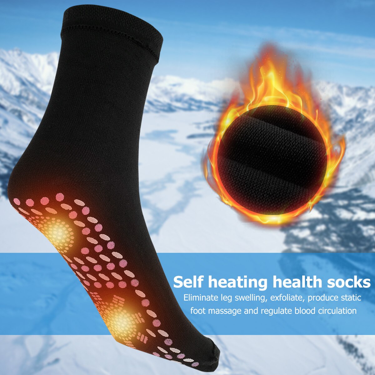 3/4/5 Pair Self-Heating Socks Winter Outdoor Warm Heat Insulated Socks Thermal Socks for Hiking Camping Fishing Cycling Skiing