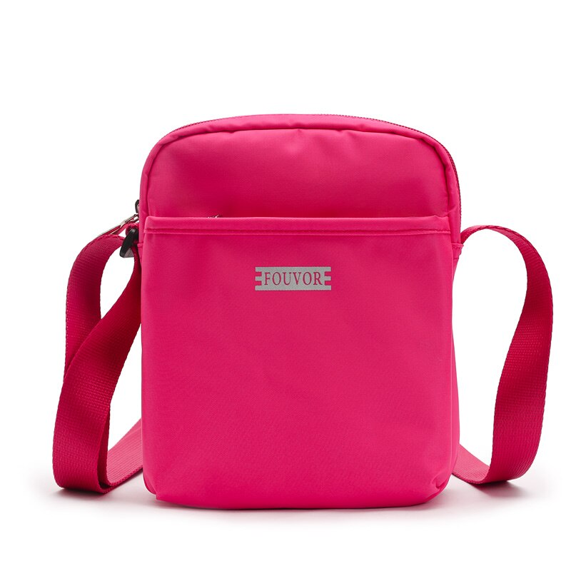 Fouvor Leuke Kleine Tas Vrouwelijke Vrouwelijke Tas Canvas Schoudertas Kleine Verse En Trendy Student Messenger Bag 2957-01: deep pink
