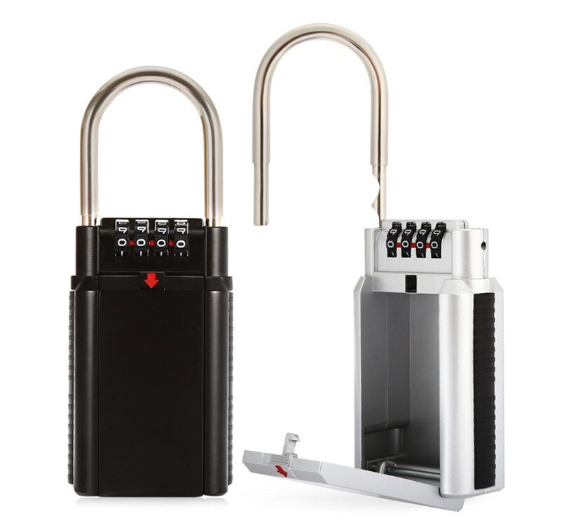 Storage Lock Box, 4-Digit Combination Lock Box, Wall Mounted Lock Box, Resettable Code