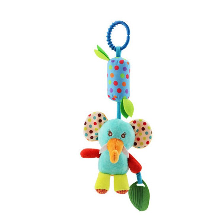 Baby tegneserie utviklingsleker spedbarn plysj baby leke seng vindklokker rangler bjelle leke baby crib seng hengende bjeller leker: Elefant