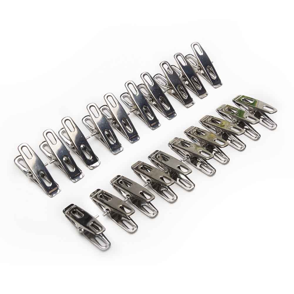 Stainless Steel Washing Line Clothes Pegs Hang Pins Clips Windproof Garden Clamps