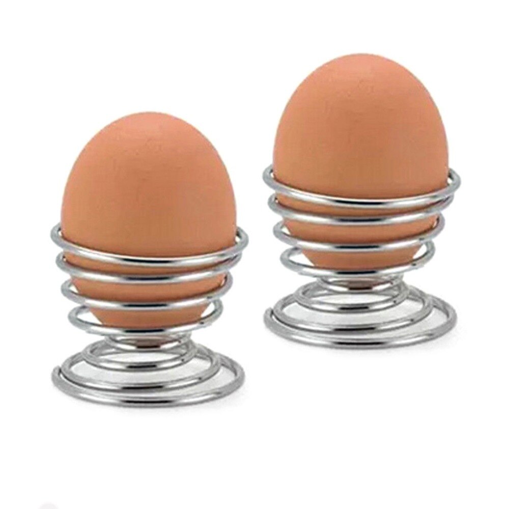 Stainless Steel Spring Wire Tray Boiled Egg Cups Holder Stand Storage Egg Cups Kitchen Breakfast