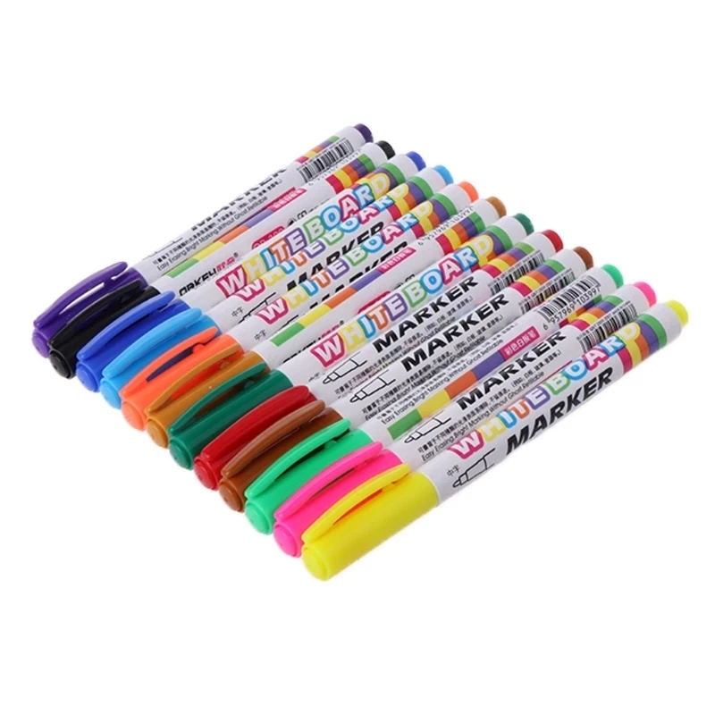12 Kleuren Whiteboard Marker Pennen Vloeibaar Krijt Uitwisbare Glas Keramiek Kind Schrijven Maker Pen Kantoor School Supply Briefpapier