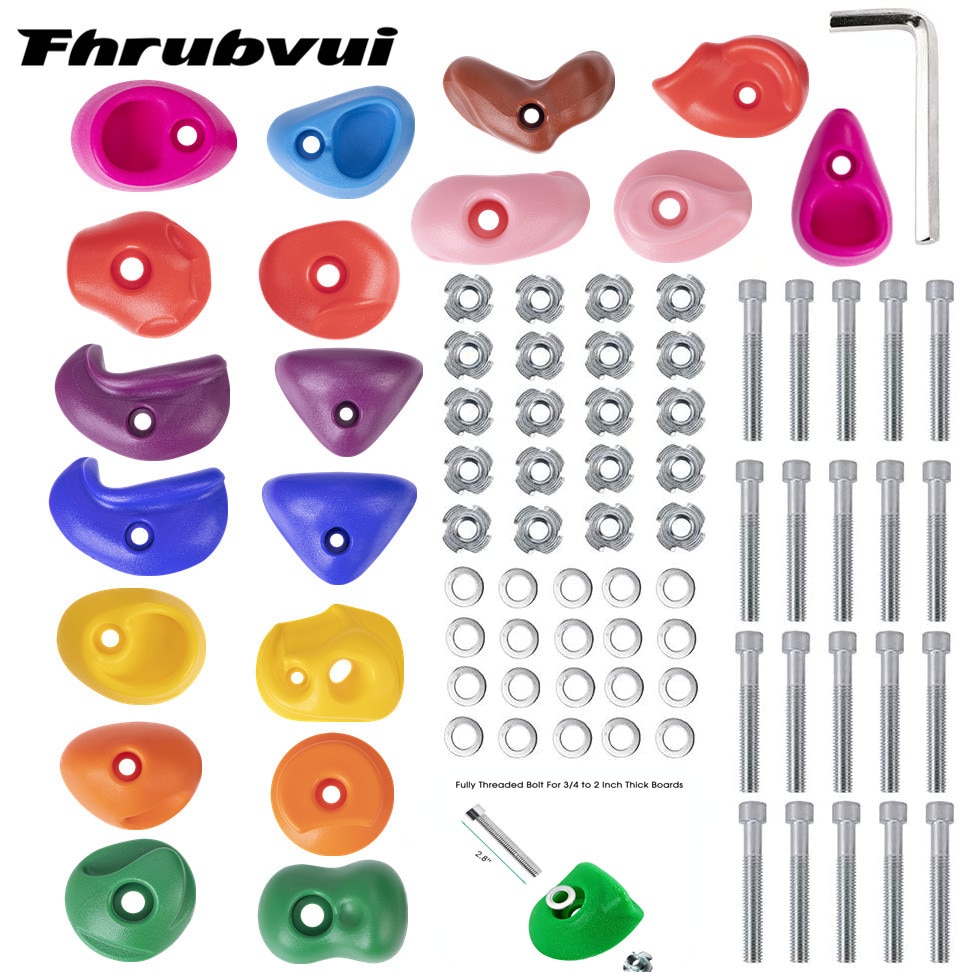 Climbing Holds for Kids and Adults, Rock Climbing Holds - Mounting Hardware Included - Climbing Rocks for DIY Rock Climbing Wall