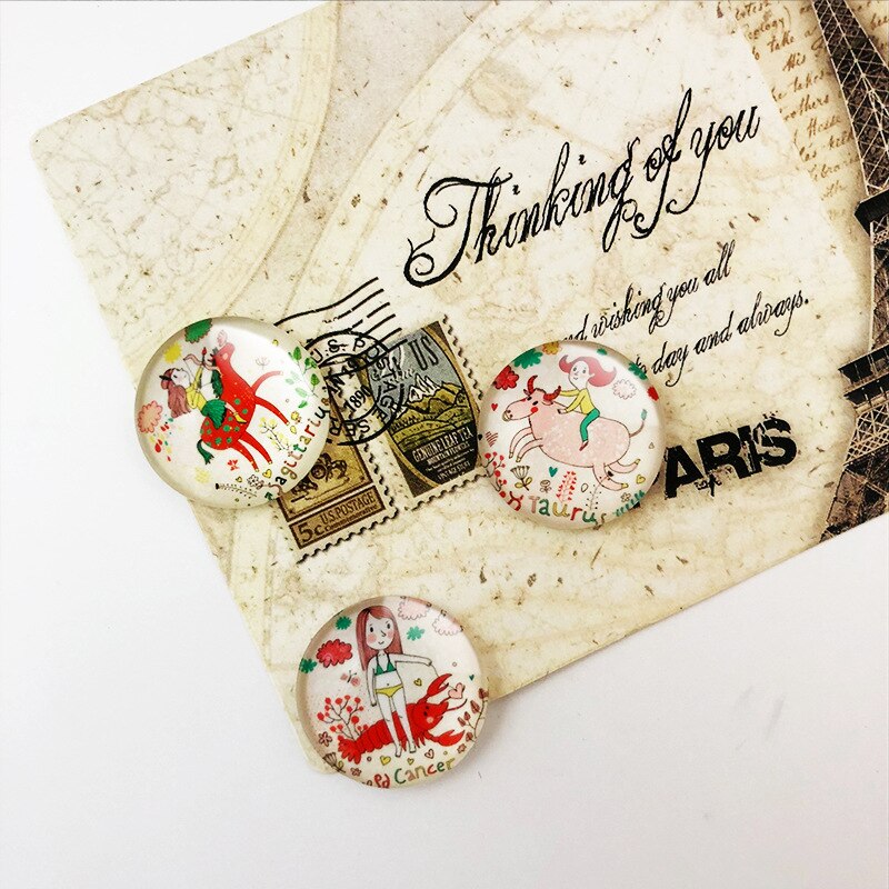 12mm Glas Brad Papier Handwerk Scrapbooking Zubehör Hochzeit Liefert Karten Einladungen Valentinstag Nighthawk 12 konstellation