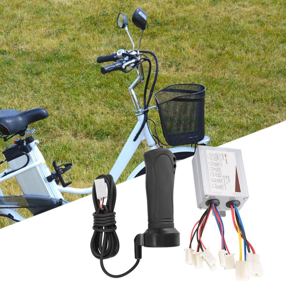 Controlador bicicleta eléctrica, 24V/36V, 500W, controlador de Motor cepillado y juego de agarre de acelerador para bicicleta eléctrica, piezas de bicicleta eléctrica