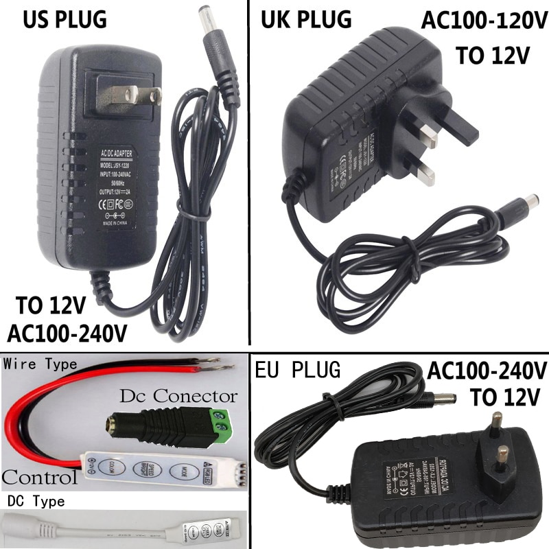 Strømforsyning 12v 2a 3a 1a transformer 220v 12v ac dc led 12 volt adapter 5a 4a led driver 110v 230v 240v til led strip lys