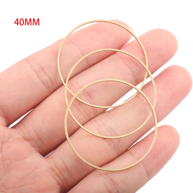 30Pcs Raw Brass Earring Charm Circle Ring Round Hoop Connector Dream Catcher Link O Ring Jewelry Making DIY Earrings Findings: 40mm