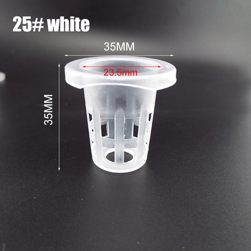 10Pcs Hydrocultuur Kolonisatie Mesh Pot Netto Cup Mand Hydrocultuur Aeroponic Planten Groeien Kloon Kwekerij Potten: NO.25 white