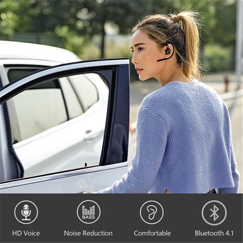 hommes affaires mains libres suppression du bruit écouteur sans fil Bluetooth sport casque avec micro pour la conduite de téléphone