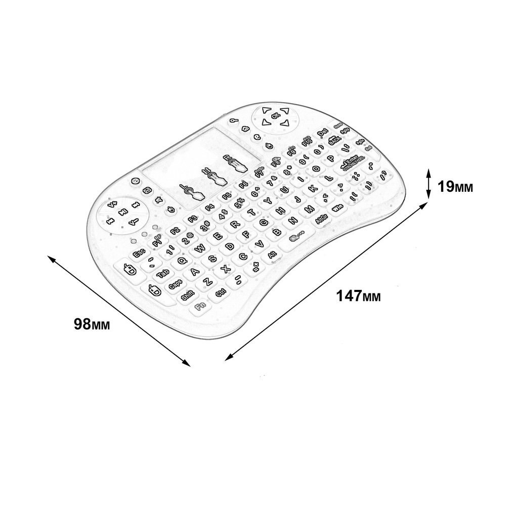 2.4GHz Wireless Keyboard for Android TV Box PC laptop 92 Keys DPI adjustable Wireless Keyboard Backlight with Touchpad Mouse
