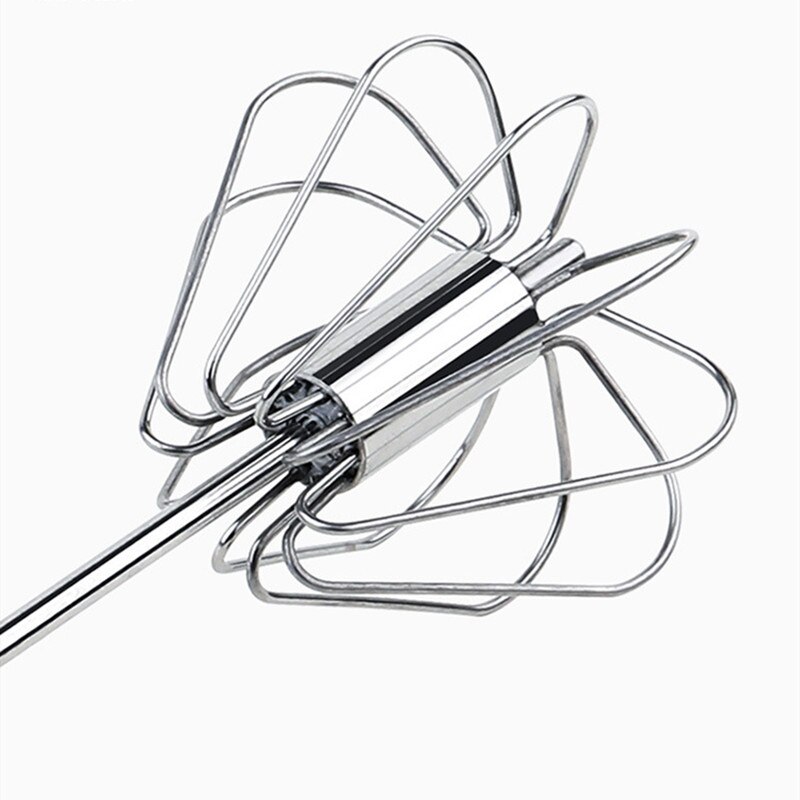 Rvs Hand Druk Roterende Semi-Automatische Mixer Koffie Melk Mengen Eierklopper Handheld Mixer Keuken Koken Gereedschap