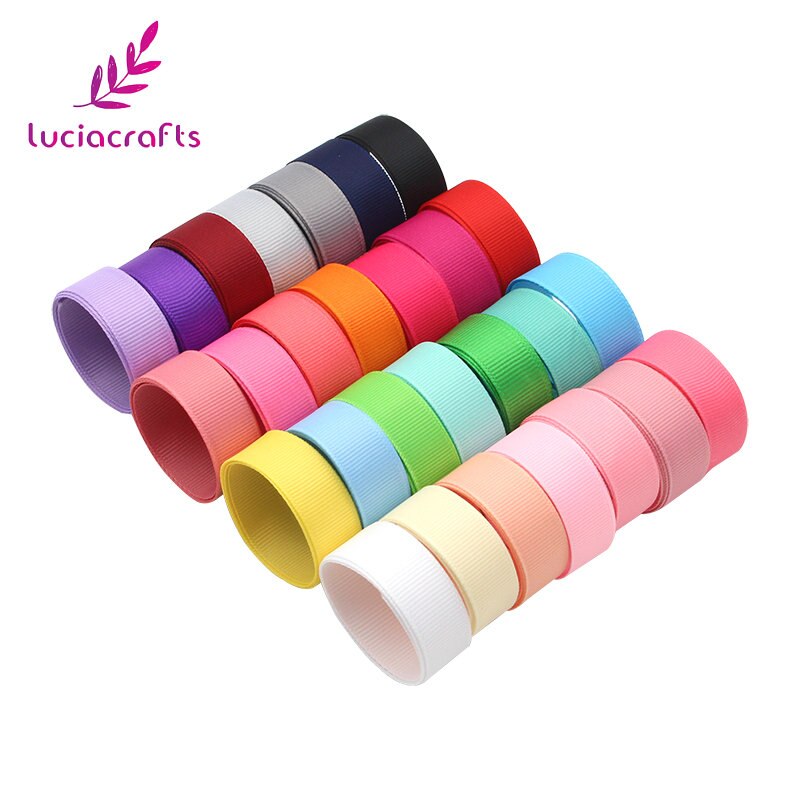 Lucia Ambachten 24y/Lot Willekeurige Gemengde Grosgrain Linten Bow Ambachten Diy Naaien Handgemaakte Wikkelen Materialen Accessoires T0506