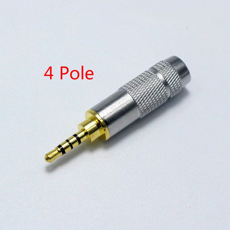2.5mm Jack 3 Pole 4 Pole Male Connector Adapter for DIY Stereo Headset Earphone/Repair Earphone Speaker with Metal Shell: 4 Pole