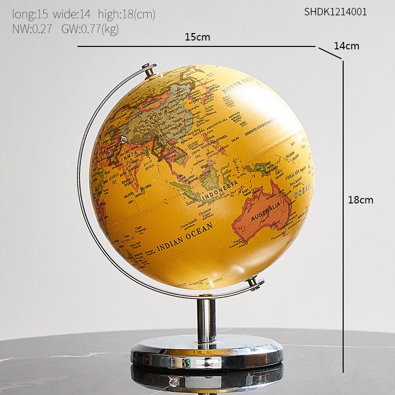 1Pc Decor Accessoires Retro Wereldbol Moderne Leren World Map Globe Studie Bureau Decor Globe: F