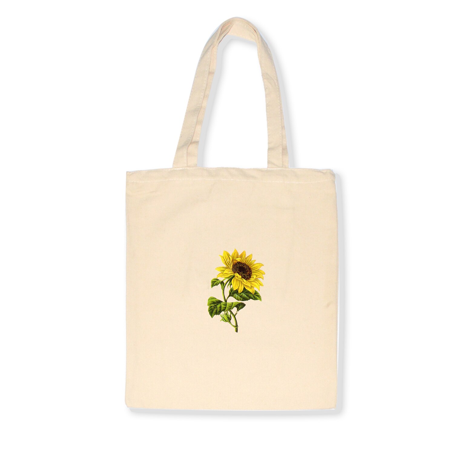 Women Canvas Shopping Bags Sun Flower Series Printing Eco Reusable Sweet Ladies Bags Women Beach Bags Vintage Literary: 4