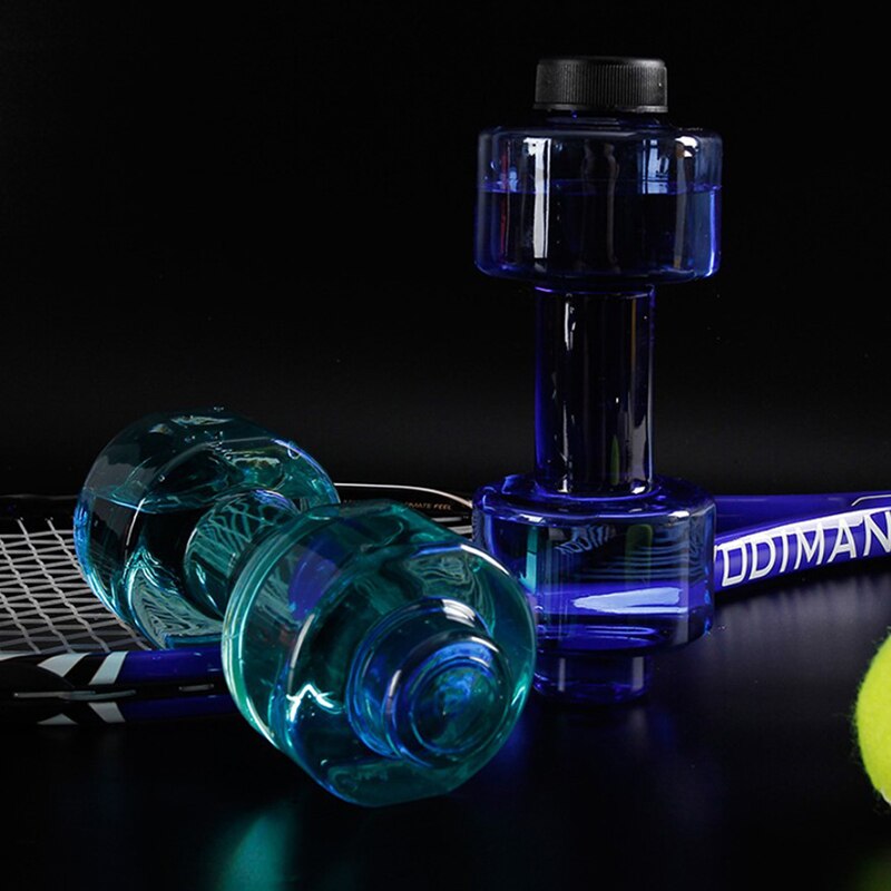Botella de agua portátil para hombre, con mancuernas vaso de plástico para senderismo, gimnasio, deporte, Fitness, 550ml