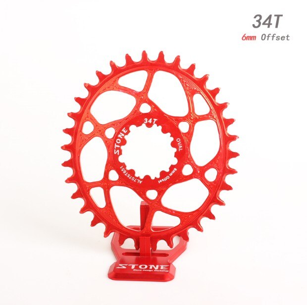 Gxp oval kedjering 6mm offset kedjehjul för gxp  xx1 eagle gx  x01 x0 x9 30-38t 1x system: Oval 34t röd