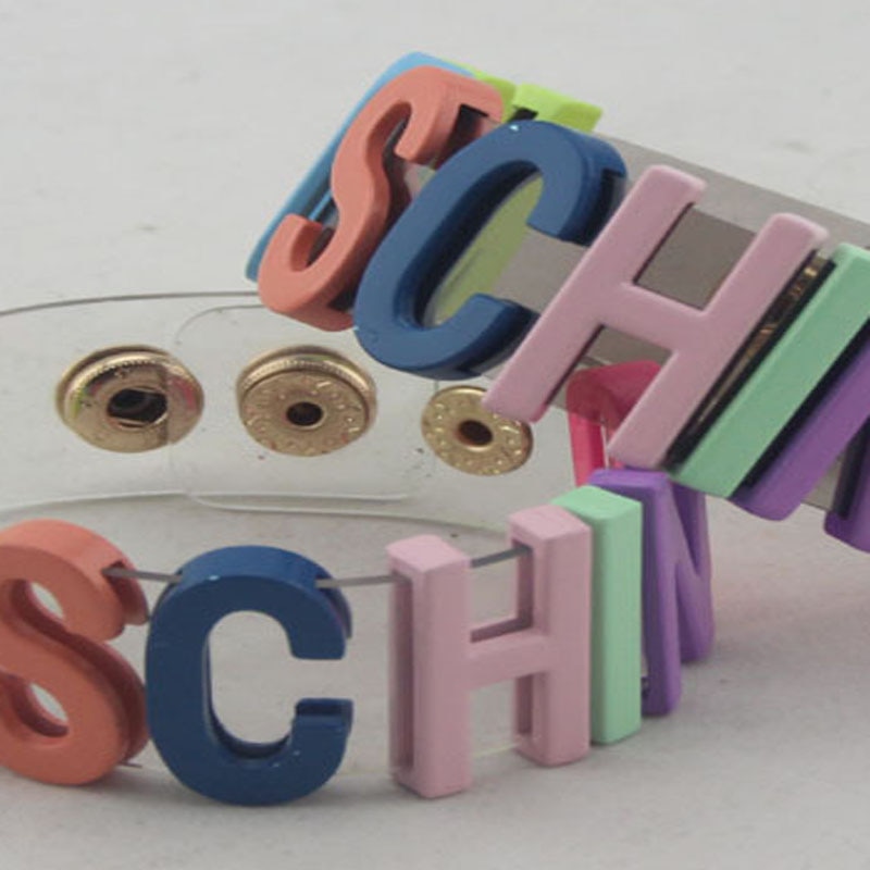 heavy metal leather bracelet Pu Bracelet punk letter exaggerated temperament cool metal men and women trend Bracelet