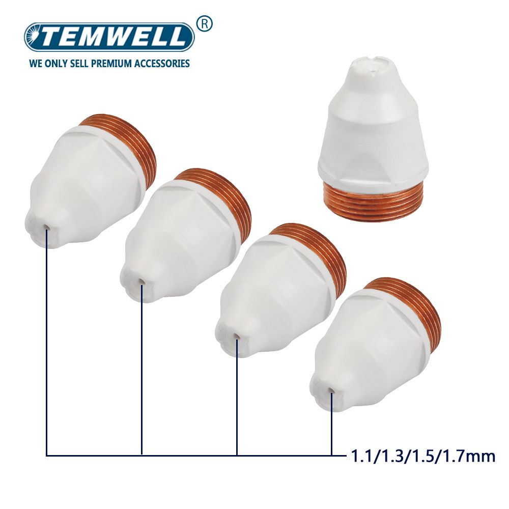 TEMWELL 20PC Coated Plasma P80 Cutting Nozzle 1.1/1.3/1.5/1.7mm Electrode Plasma Cutting Torch 60A 80A CNC Torch Welding Tip