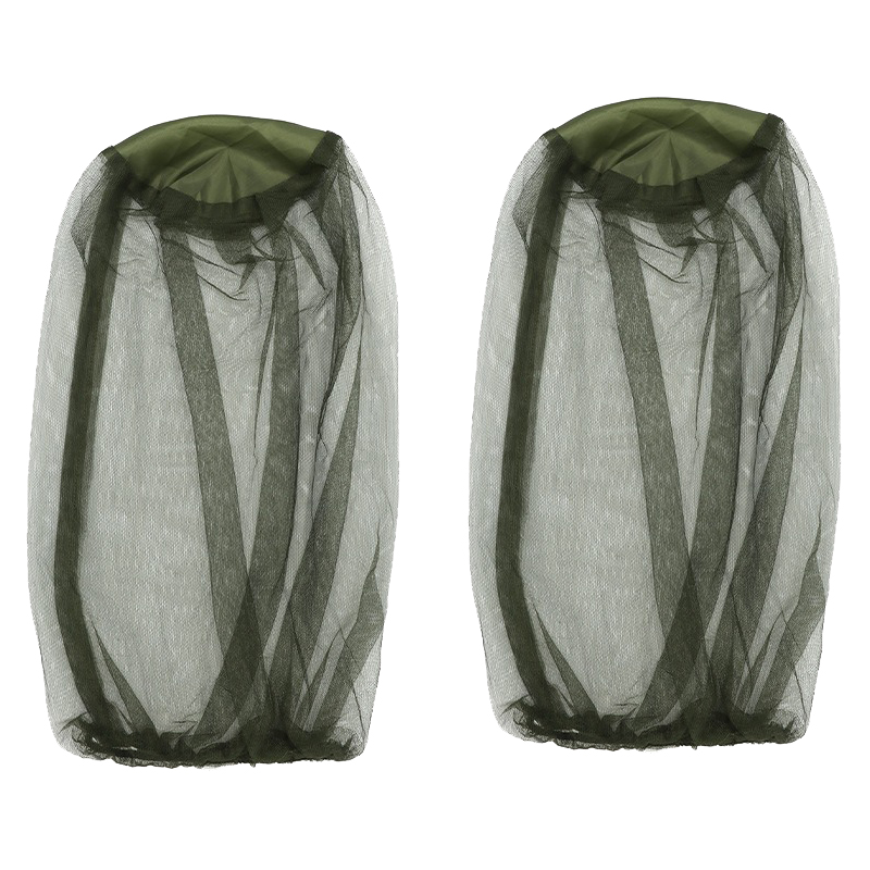 Cabeça ao ar livre máscara facial chapéu net capa anti-mosquito elástico mosquiteiro boné de viagem respirável cabeça malha cobre boné de pesca redes: Verde exército