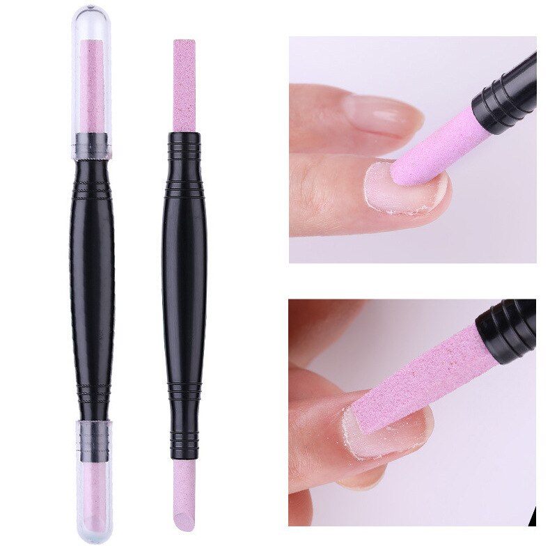 Piedra pómper para manicura, lima de uñas de doble cabeza, multifunción, Peeling, pluma pulidora de piel, SOYW889