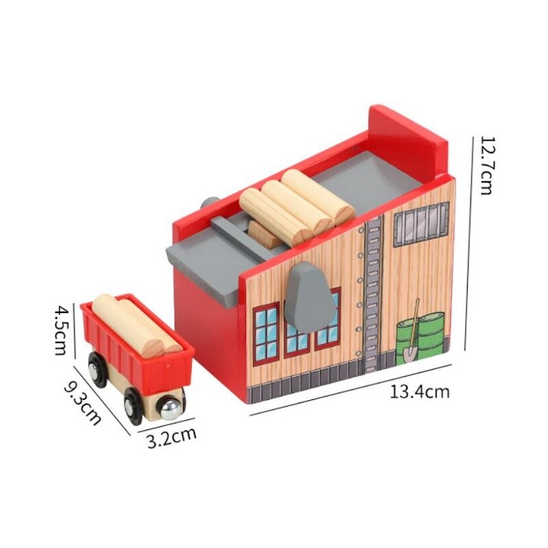Klassieke Simulatie Logging Boerderij Trolley Houten Spoor Kinderspeelgoed