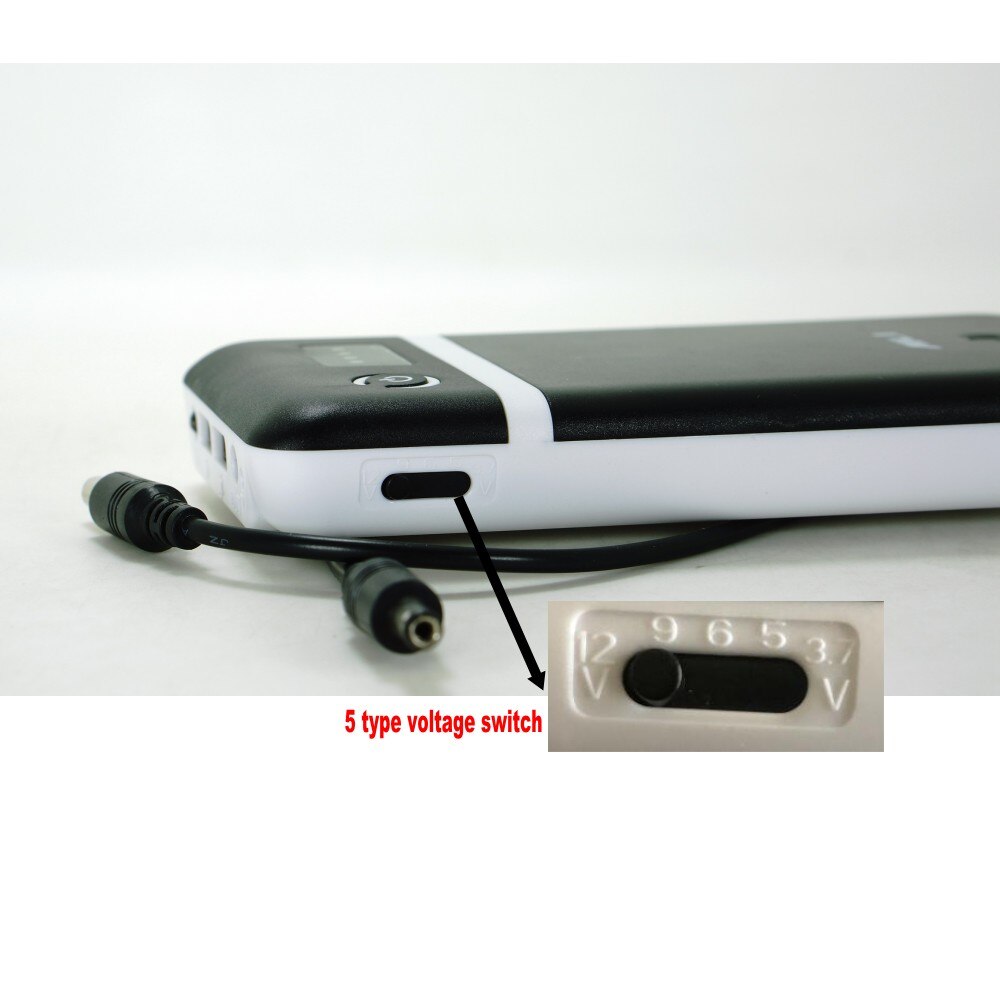 3.6V 5V 6V 9V 12V Adjustable Mobile Power Bank with DC Line for CCTV Camera 18650 Battery Charger Case Box for Cell Phone Tablet