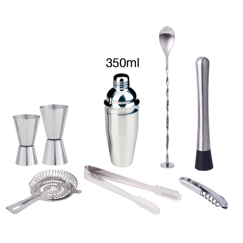 8 stuks 350 ml cocktail shakers boston Vodka shaker bpa-vrij rvs 304 high-end Whisky bar gereedschap: Default Title